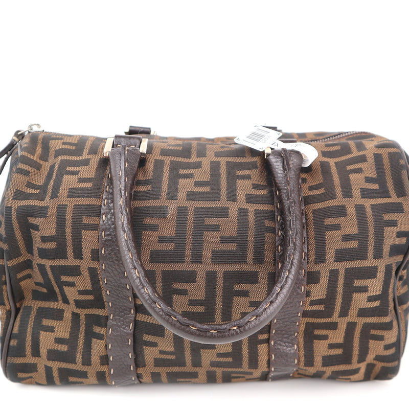 C2308 Fendi Top Handle Bag Zucca Boston | Pre-Owned Very Good Brown FF Monogram Canvas