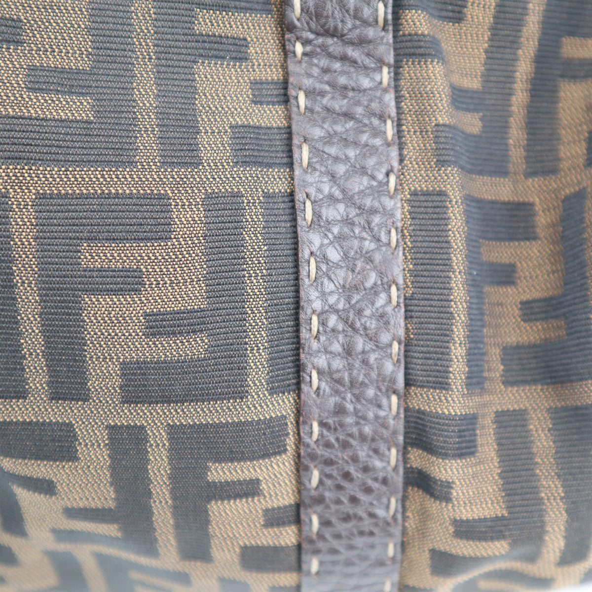 C2308 Fendi Top Handle Bag Zucca Boston | Pre-Owned Very Good Brown FF Monogram Canvas