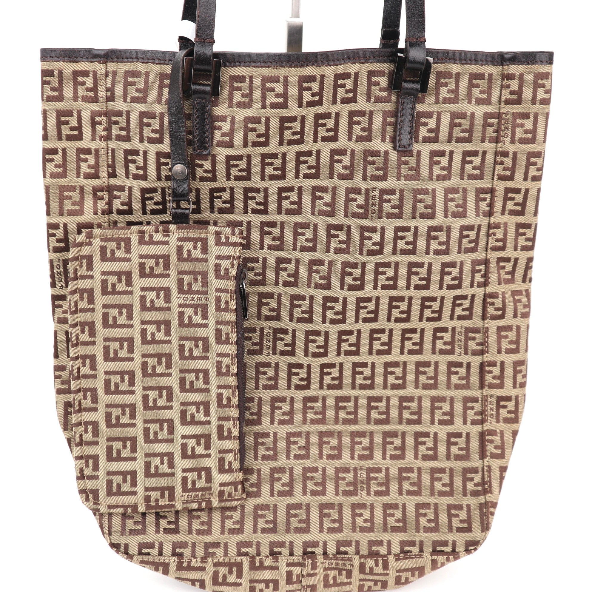 C2309 Fendi Tote Bag Zucchino Tote | Pre-Owned Very Good Brown FF Monogram Canvas