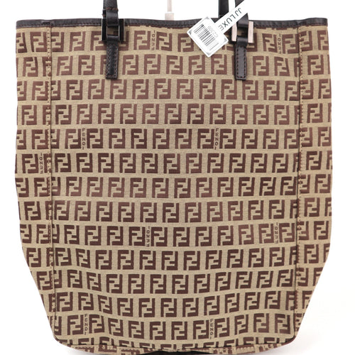 C2309 Fendi Tote Bag Zucchino Tote | Pre-Owned Very Good Brown FF Monogram Canvas