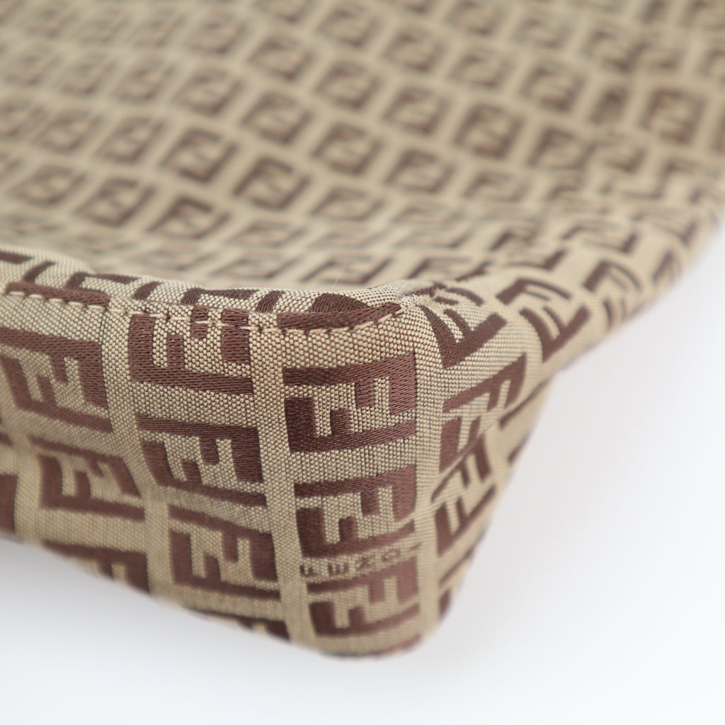 C2309 Fendi Tote Bag Zucchino Tote | Pre-Owned Very Good Brown FF Monogram Canvas