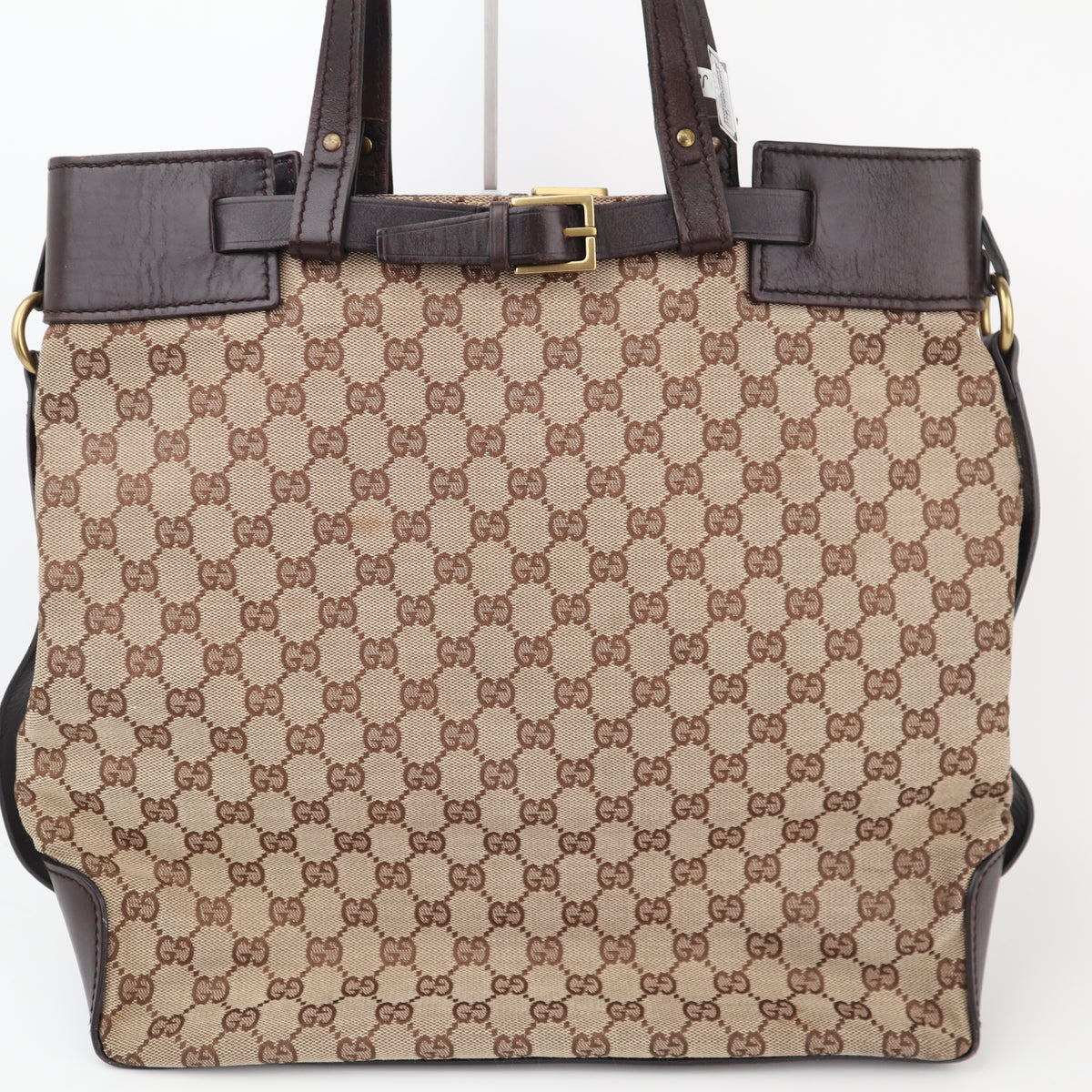C2311# Gucci Tote Bag GG Canvas tote | Pre-Owned Very Good Brown GG Monogram Canvas