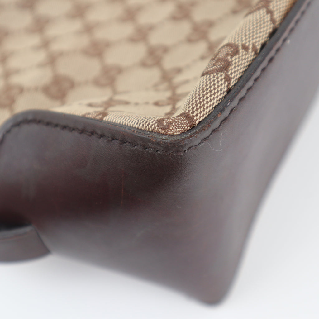C2311# Gucci Tote Bag GG Canvas tote | Pre-Owned Very Good Brown GG Monogram Canvas
