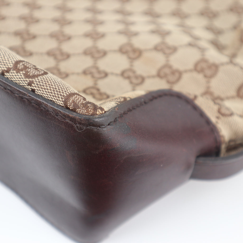 C2311# Gucci Tote Bag GG Canvas tote | Pre-Owned Very Good Brown GG Monogram Canvas