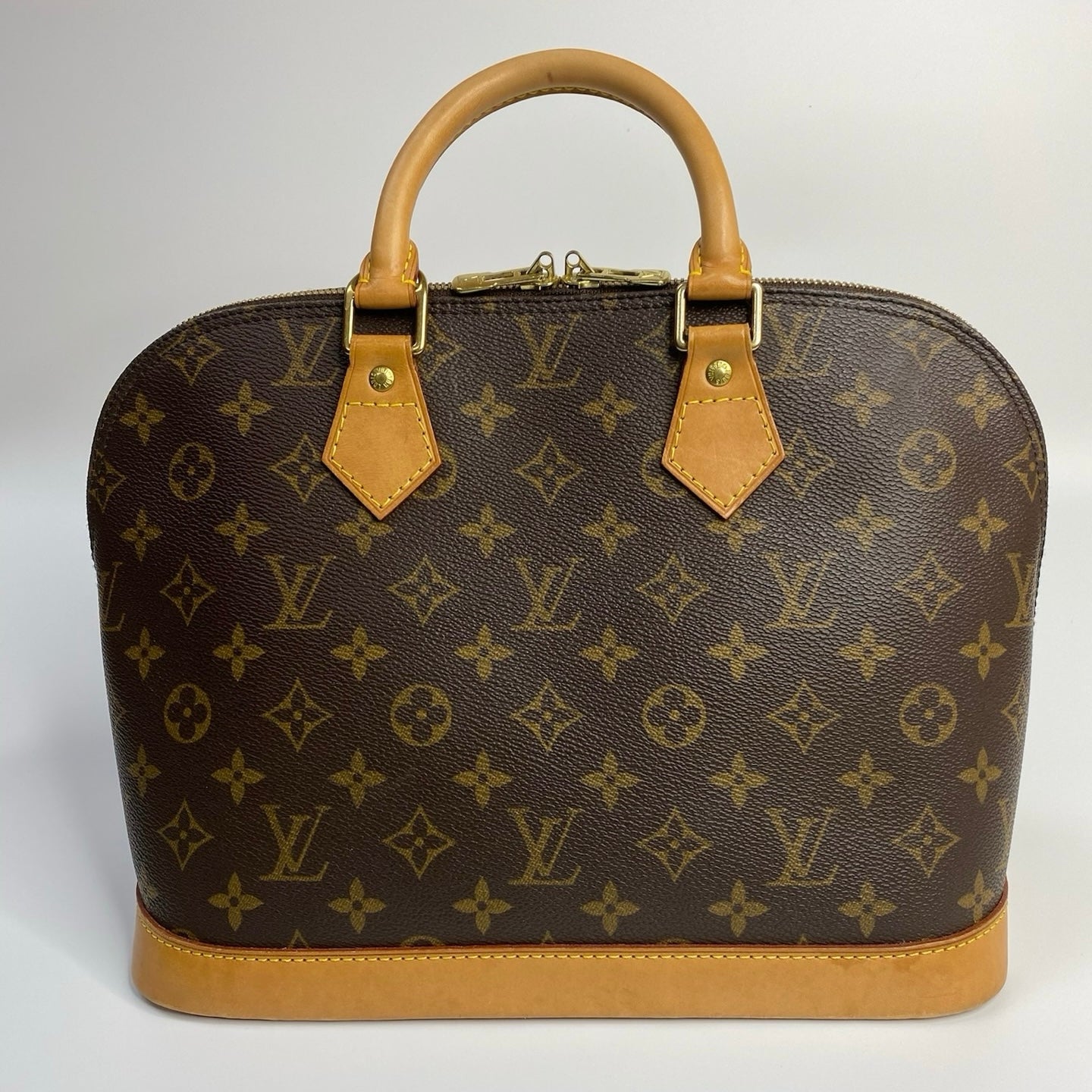 J2914 Louis Vuitton Top Handle Bag Monogram Alma PM | Pre-Owned Brown Monogram Coated canvas, Leather trim