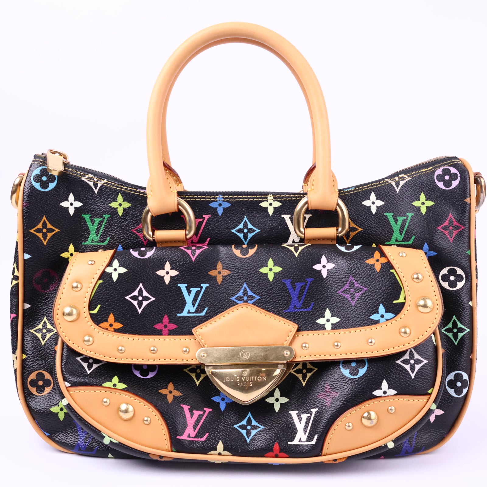 Louis Vuitton Monogram Multicolor Rita Black Shoulder Bag J2140 | Pre-Owned Like New Black Monogram Canvas