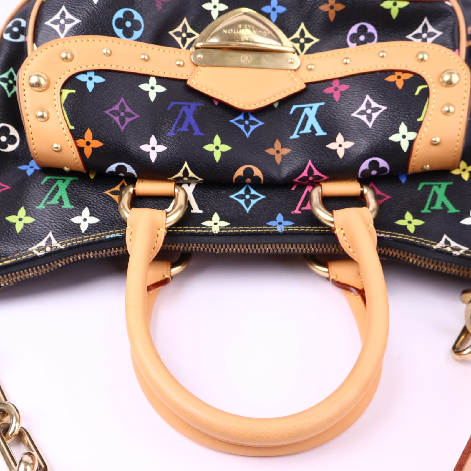 Louis Vuitton Monogram Multicolor Rita Black Shoulder Bag J2140 | Pre-Owned Like New Black Monogram Canvas