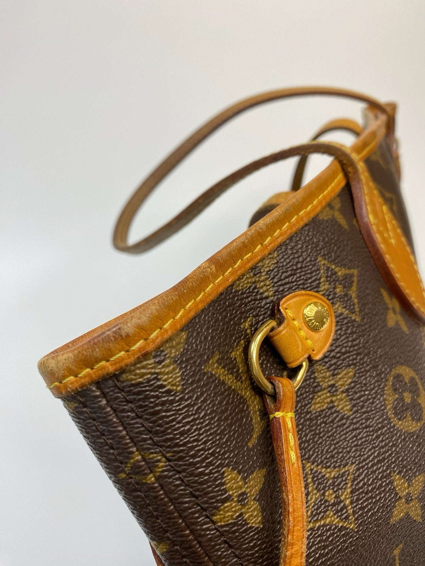 J2912 Louis Vuitton Tote Bag Monogram Neverfull PM | Pre-Owned Brown Monogram Coated canvas, Leather trim