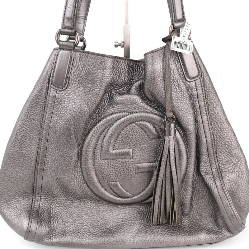C2313 Gucci Shoulder Bag Metallic Cellarius Calfskin Medium Soho Shoulder Bag | Pre-Owned Very Good Metallic Leather
