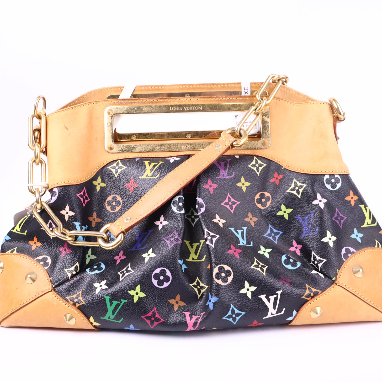 Louis Vuitton Monogram Multicolor Judy Black Top Handle Bag J2142 | Pre-Owned Like New Black Monogram Canvas