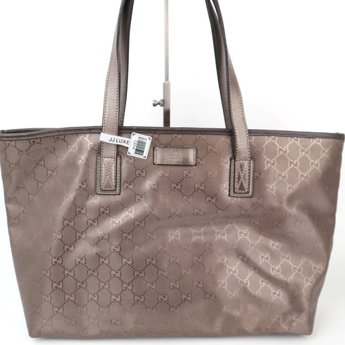 C2314 Gucci Tote Bag GG Imprime Monogram Medium Zippered Shopping Tote | Pre-Owned Very Good Red GG Monogram, Monogram Canvas