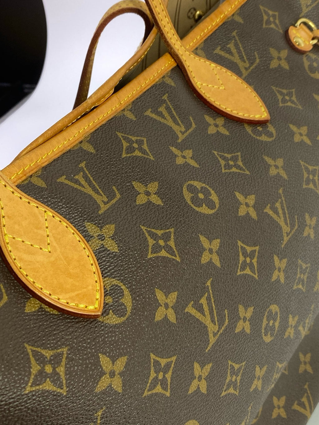 J2920 Louis Vuitton Tote Bag Monogram Neverfull MM | Pre-Owned Brown Monogram Coated canvas, Leather trim