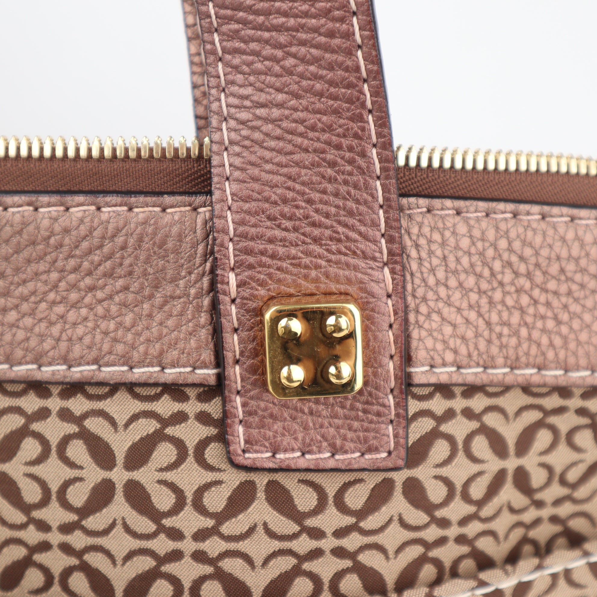 C2316 Loewe Tote Bag Canvas Tote Vintage Brown | Pre-Owned Very Good Brown Canvas