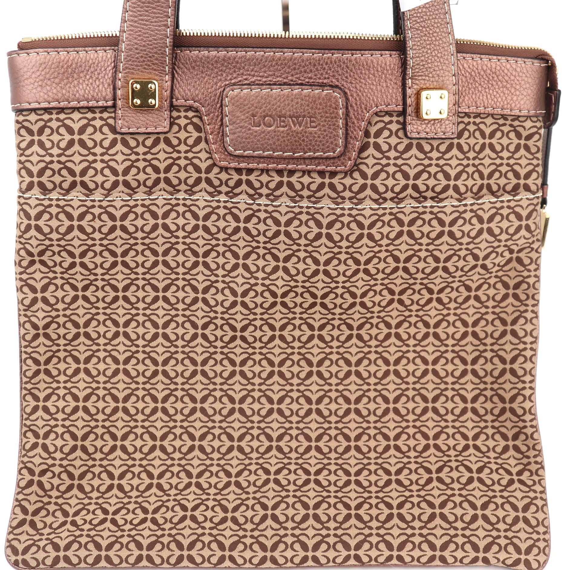 C2316 Loewe Tote Bag Canvas Tote Vintage Brown | Pre-Owned Very Good Brown Canvas