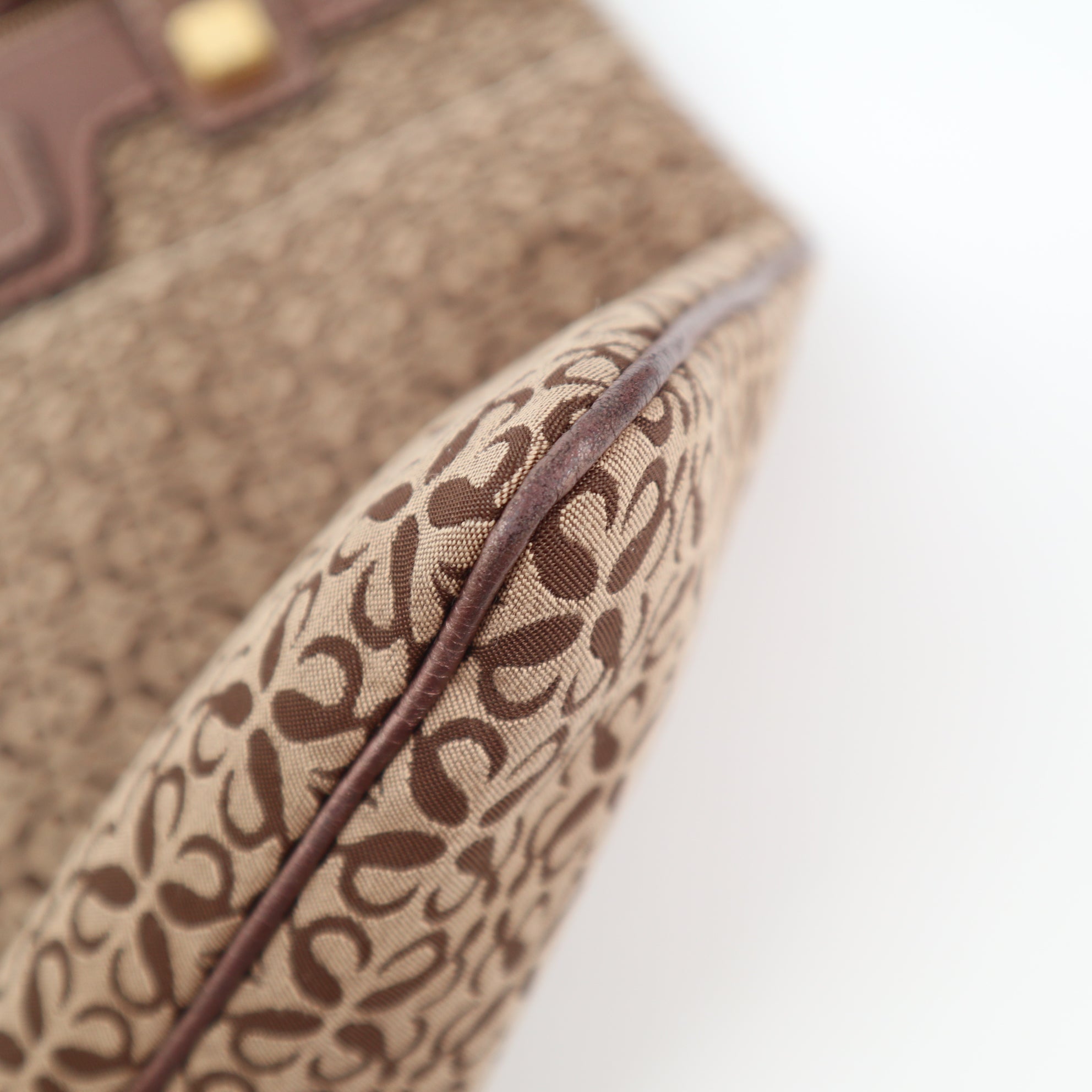 C2316 Loewe Tote Bag Canvas Tote Vintage Brown | Pre-Owned Very Good Brown Canvas