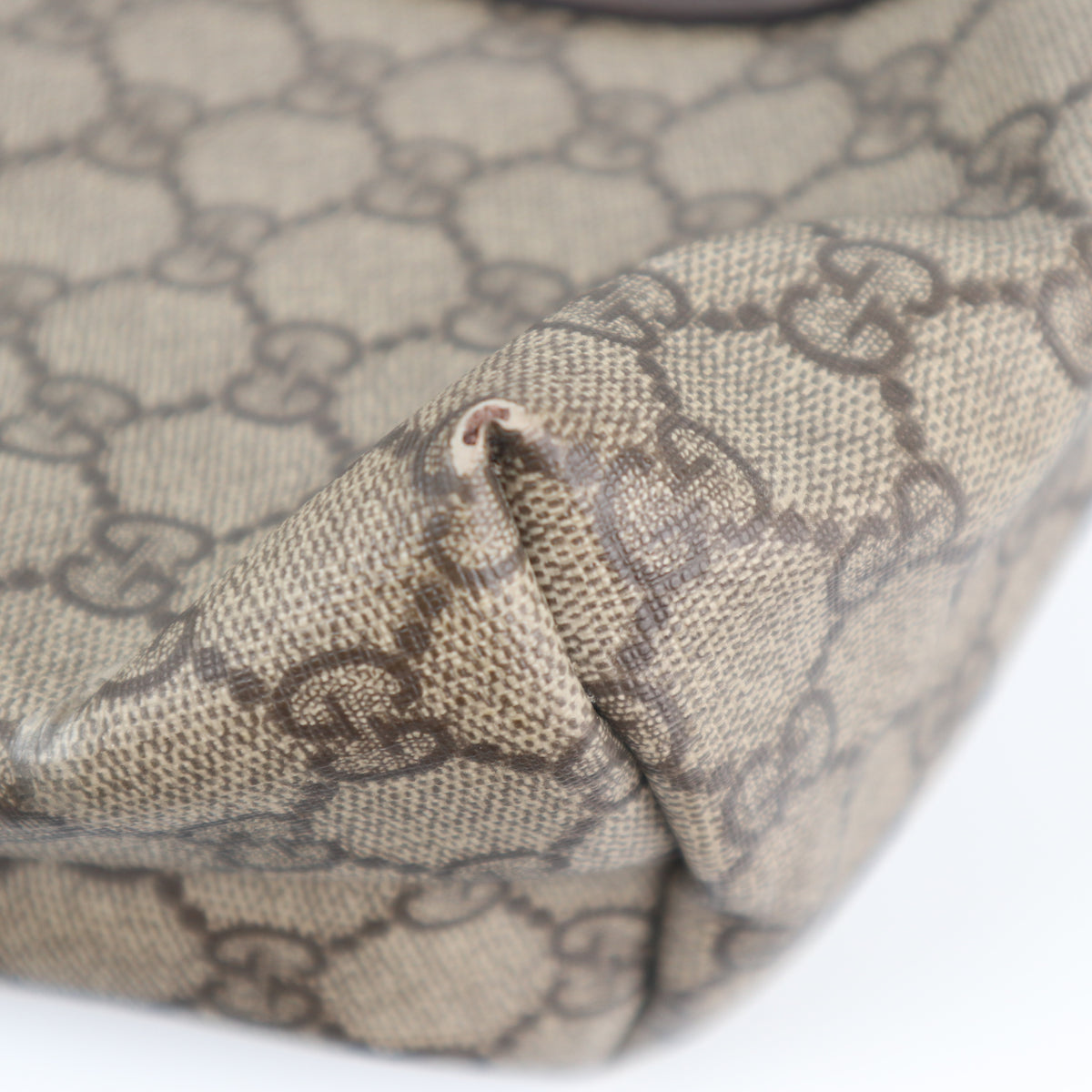 C2318 Gucci Tote Bag GG Canvas Tote Vertical | Pre-Owned Very Good Brown GG Monogram Canvas