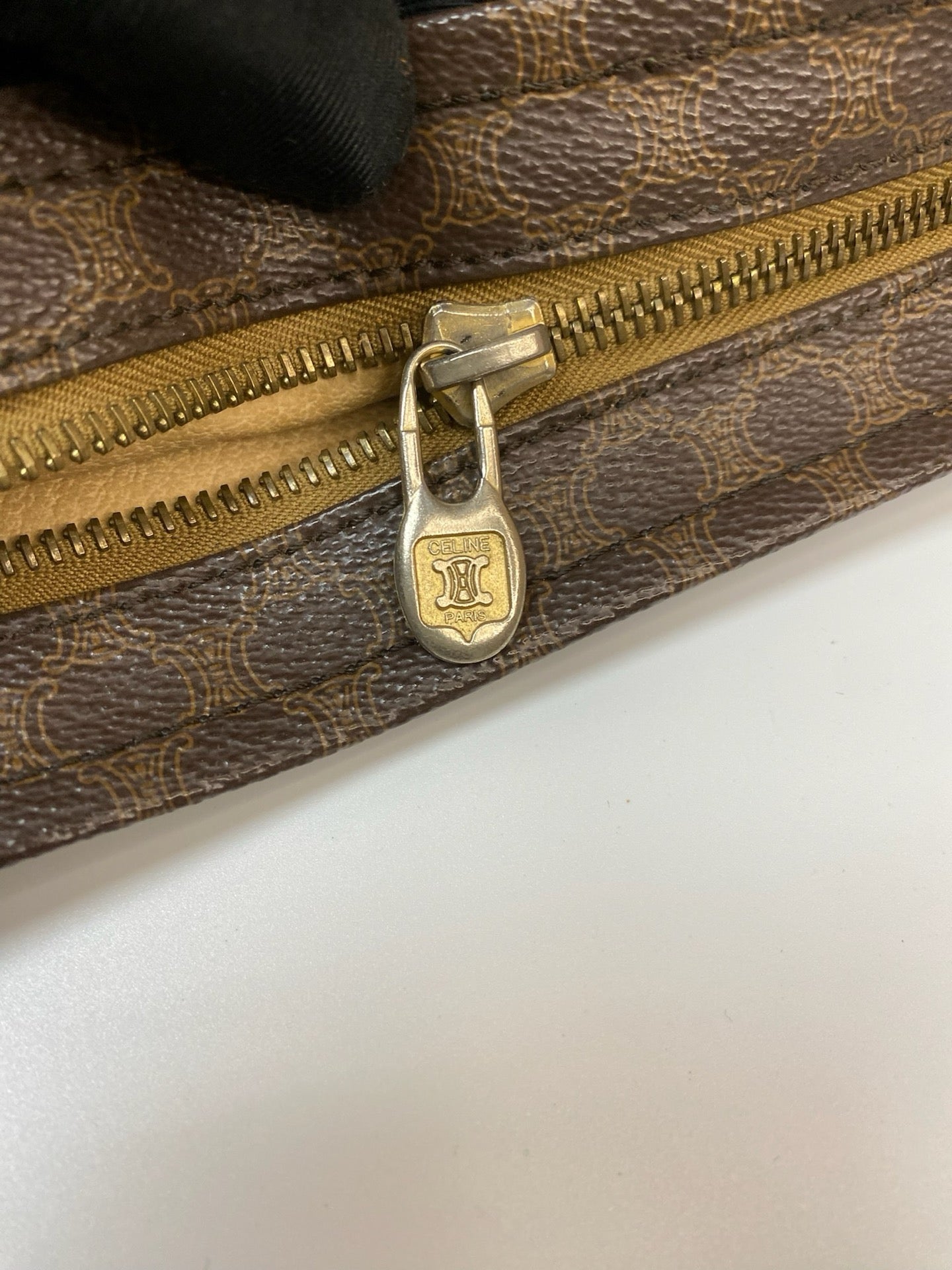 J2953 Celine Tote Bag Macadam Tote | Pre-Owned Brown Macadam Coated canvas, Leather trim