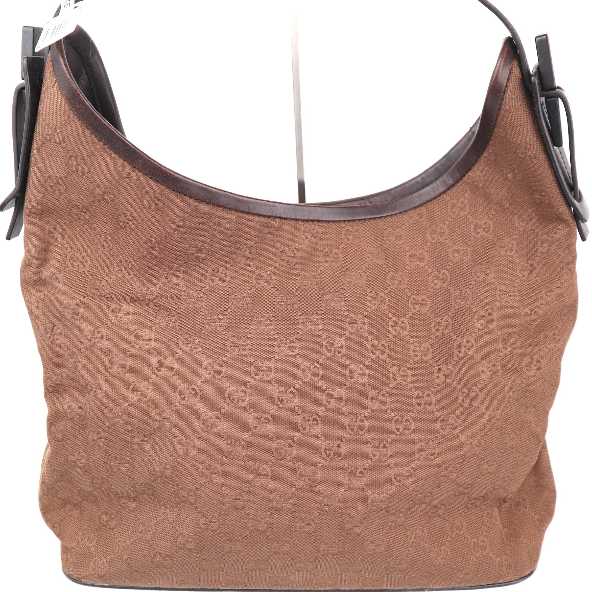 C2320 Gucci Shoulder Bag Vintage Monogram GG Hobo / Jackie | Pre-Owned Very Good Brown GG Monogram, Monogram Canvas