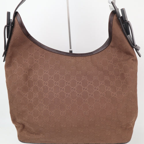 C2320 Gucci Shoulder Bag Vintage Monogram GG Hobo / Jackie | Pre-Owned Very Good Brown GG Monogram, Monogram Canvas