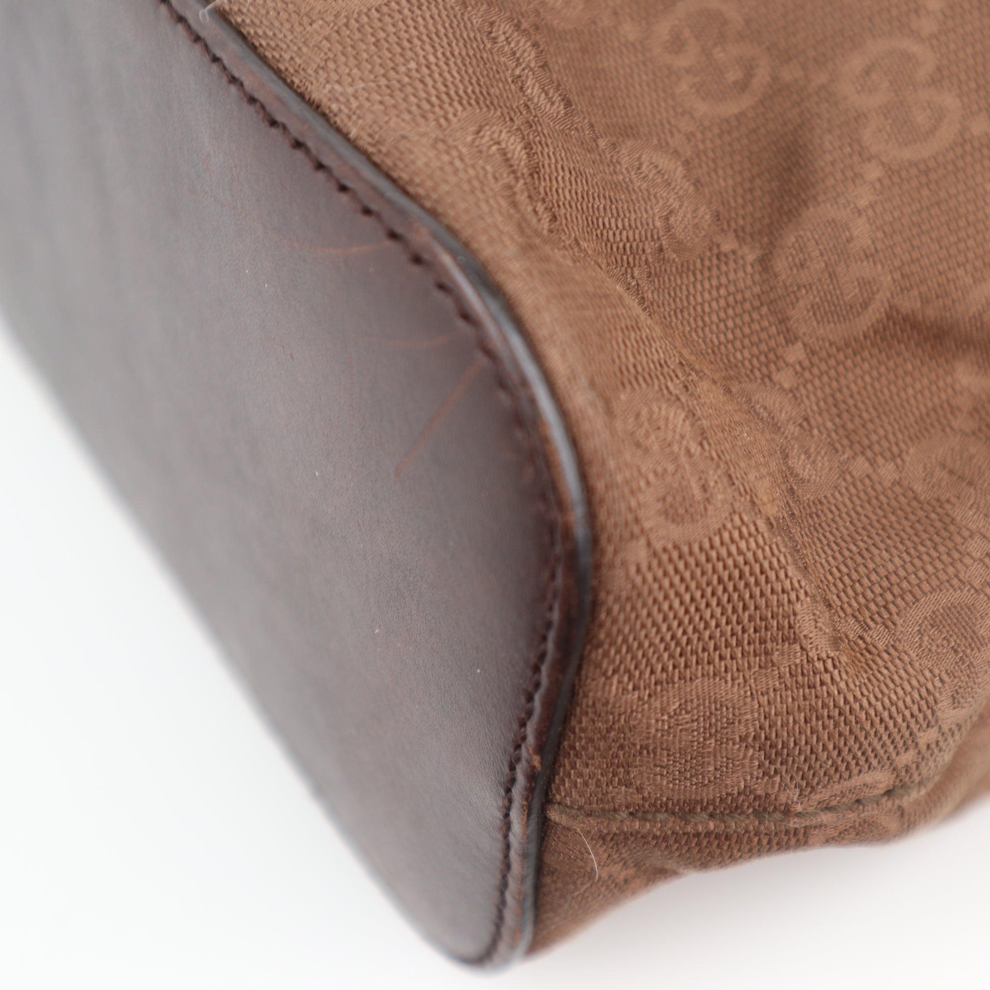 C2320 Gucci Shoulder Bag Vintage Monogram GG Hobo / Jackie | Pre-Owned Very Good Brown GG Monogram, Monogram Canvas