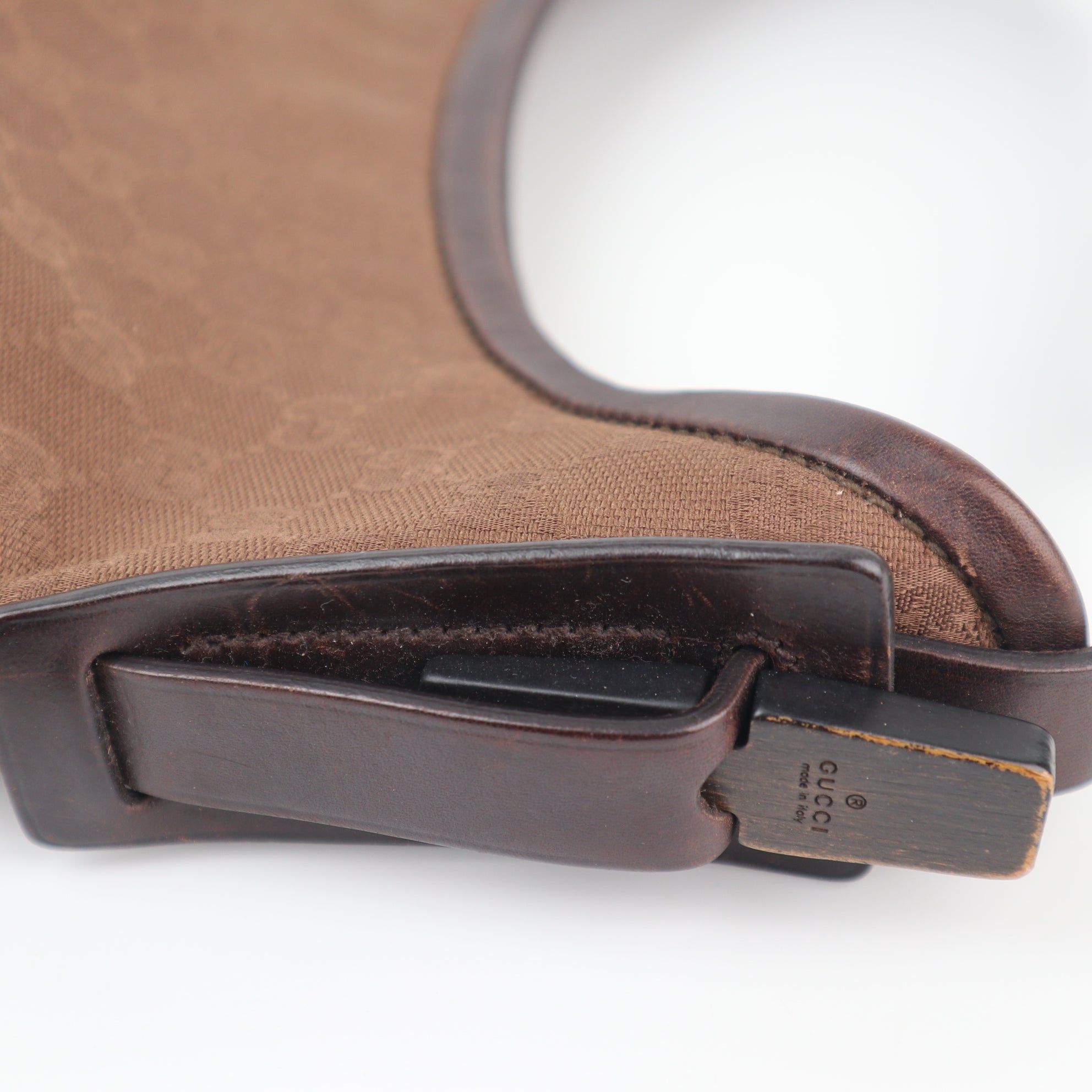 C2320 Gucci Shoulder Bag Vintage Monogram GG Hobo / Jackie | Pre-Owned Very Good Brown GG Monogram, Monogram Canvas