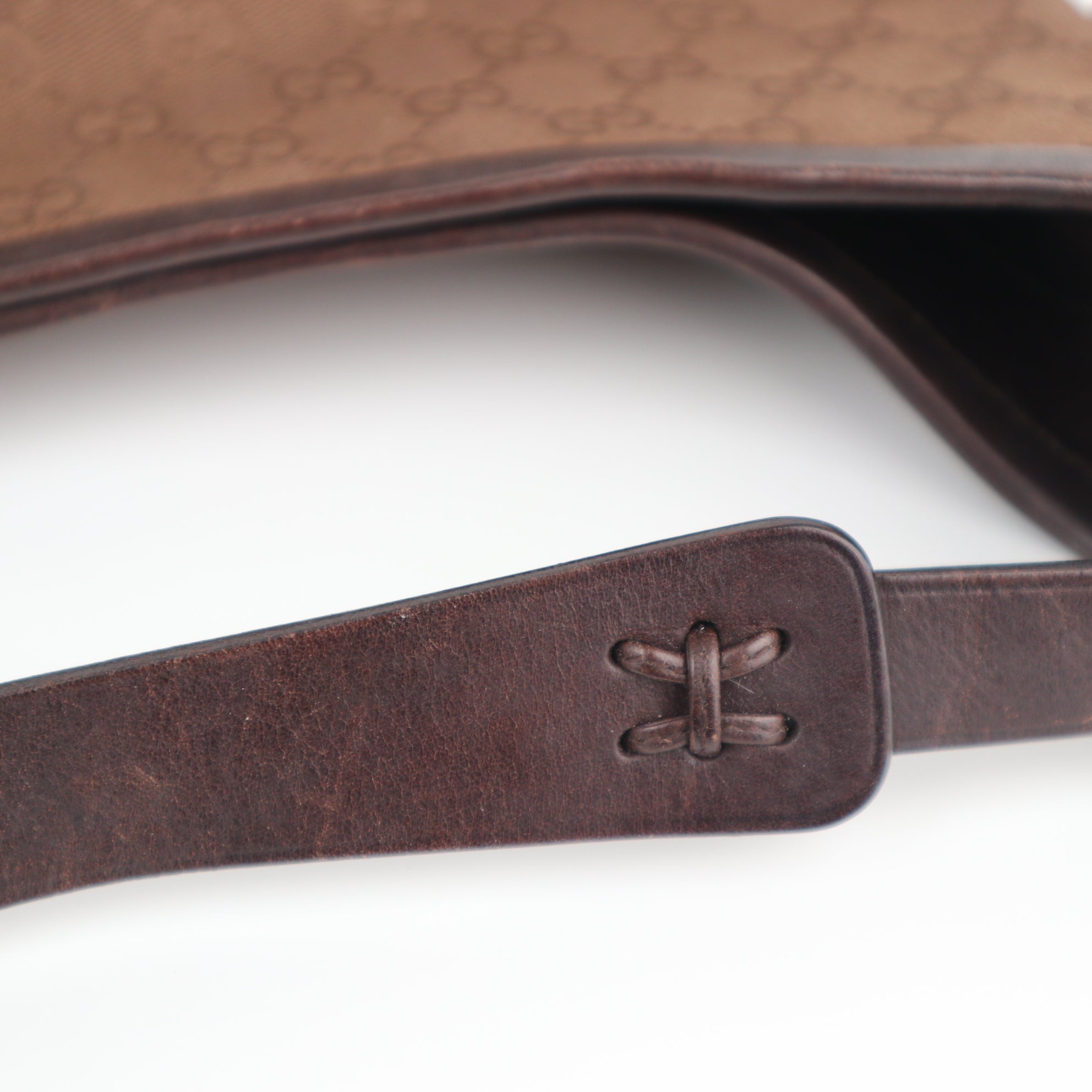 C2320 Gucci Shoulder Bag Vintage Monogram GG Hobo / Jackie | Pre-Owned Very Good Brown GG Monogram, Monogram Canvas