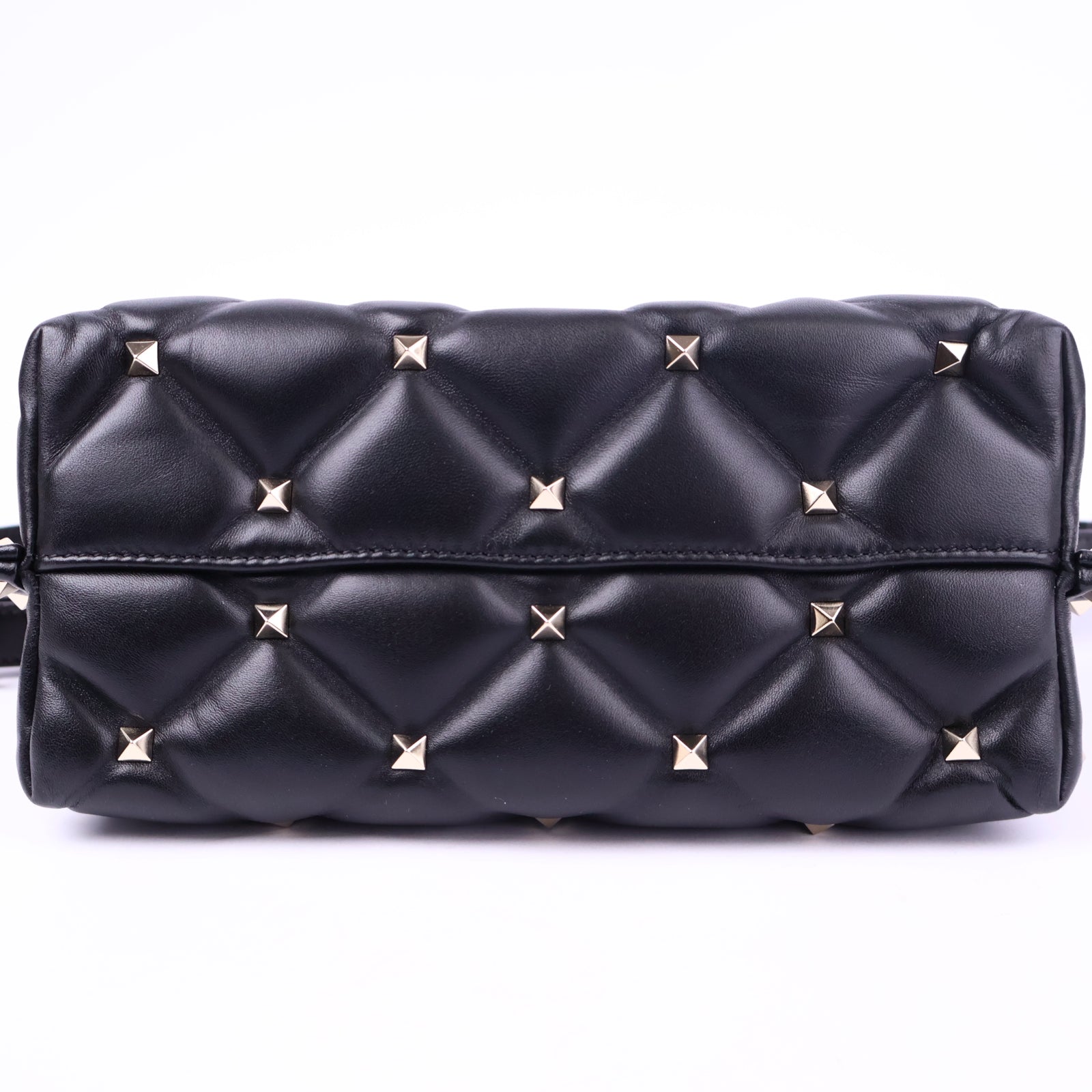 Valentino Lambskin VLTN Print Candystud Black Shoulder Bag J2152 | Pre-Owned Like New Black Leather