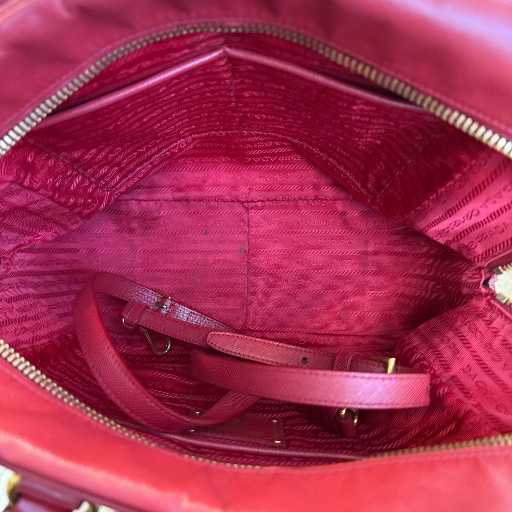 J2838# Prada Shoulder Bag Saffiano Lux | Pre-Owned Plain Leather