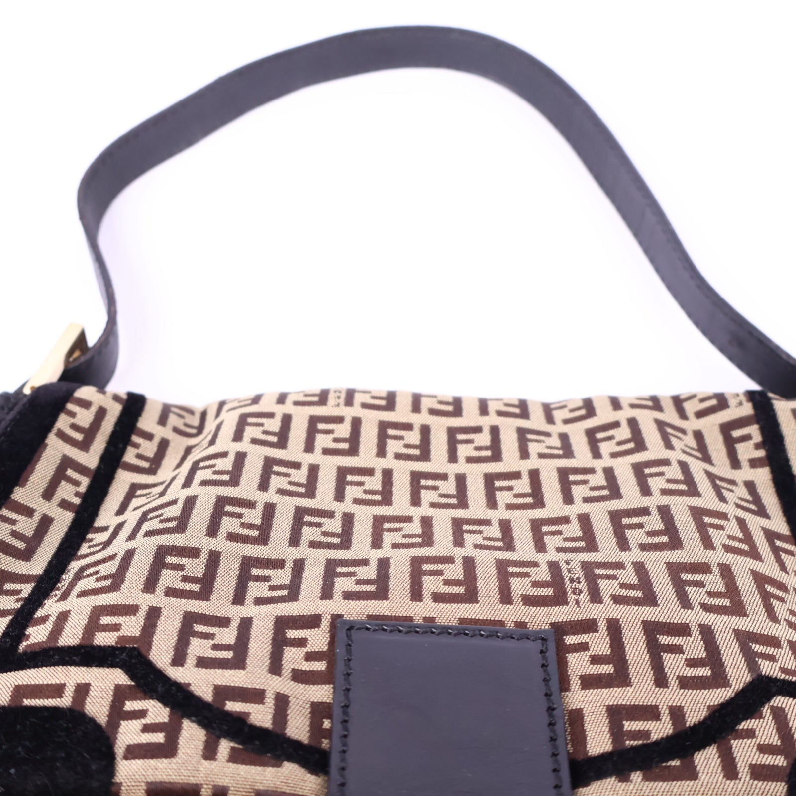 Fendi Velvet Zucchino Canvas Mamma Baguette Top Handle Bag J2151 | Pre-Owned Like New Canvas