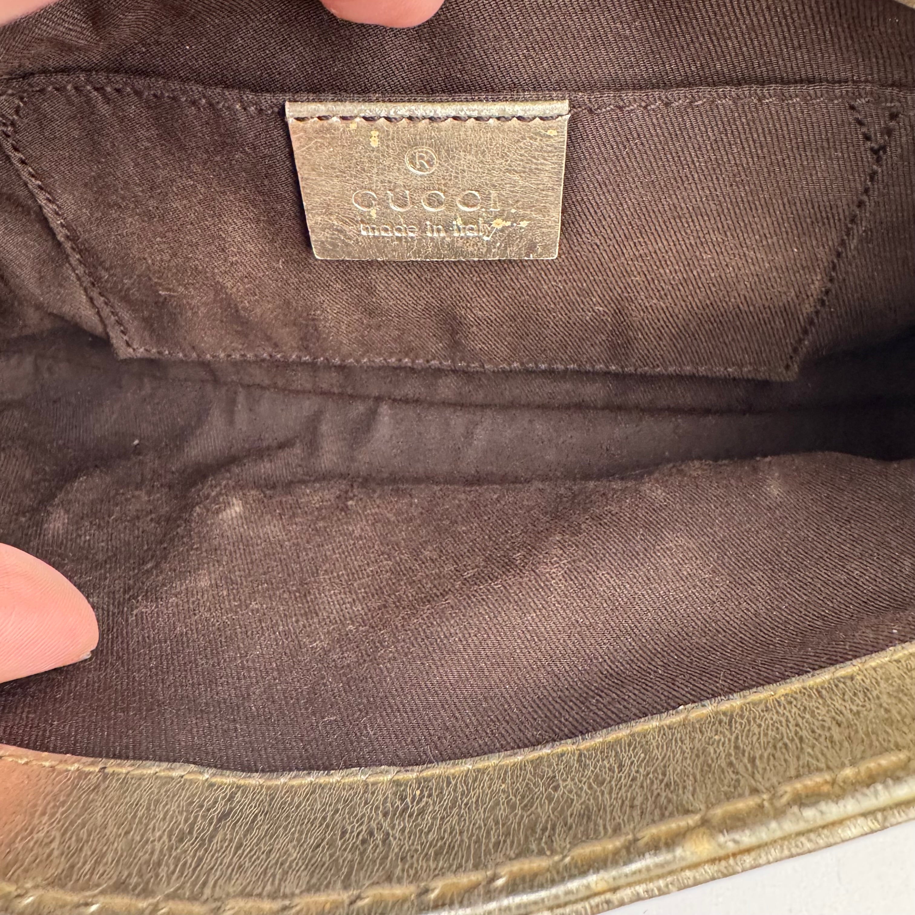 J2000 Gucci Vintage Bow Bag Metallic Champagne- Pre Owned