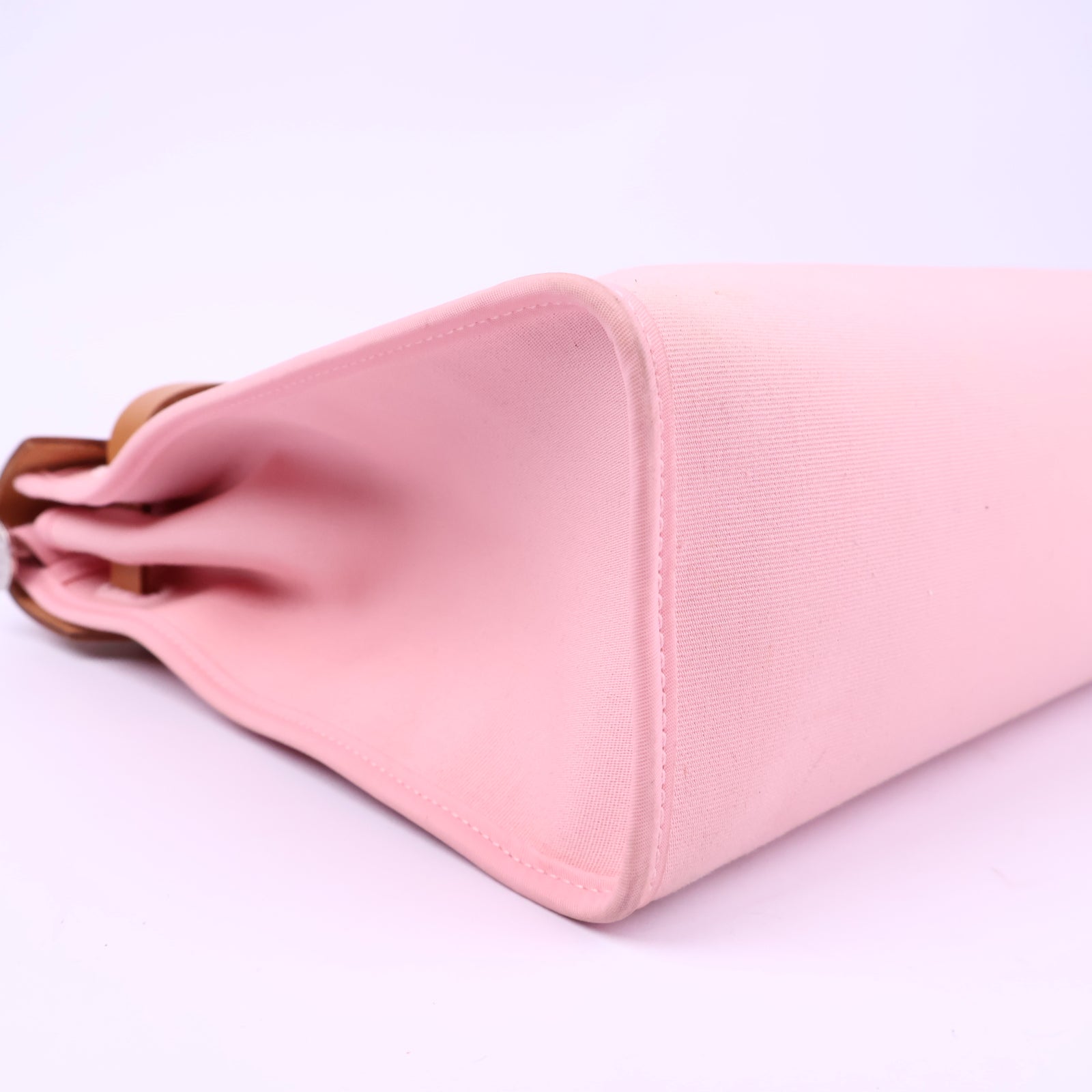 Hermes Herbag Zip Leather and Toile 31 Pink Shoulder Bag J3244 | Pre-Owned Like New Pink Leather