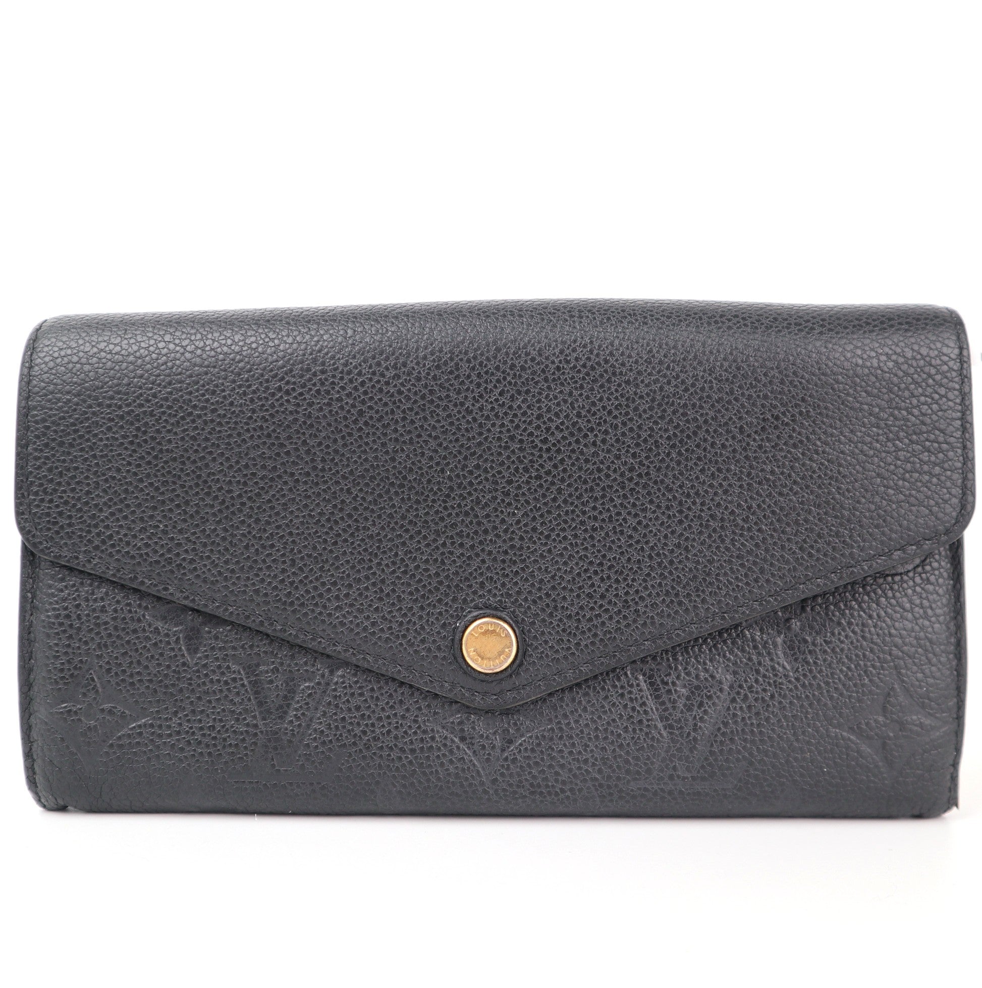 C2327 Louis Vuitton Wallet Monogram Empreinte Leather Sarah Wallet | Pre-Owned Very Good Brown Monogram Canvas, Leather