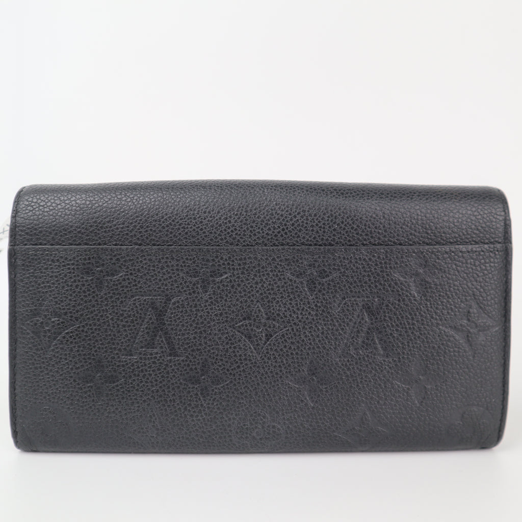 C2327 Louis Vuitton Wallet Monogram Empreinte Leather Sarah Wallet | Pre-Owned Very Good Brown Monogram Canvas, Leather