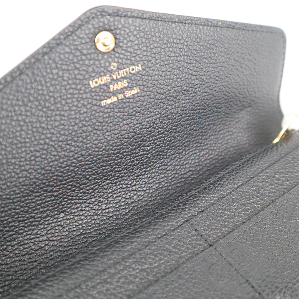 C2327 Louis Vuitton Wallet Monogram Empreinte Leather Sarah Wallet | Pre-Owned Very Good Brown Monogram Canvas, Leather