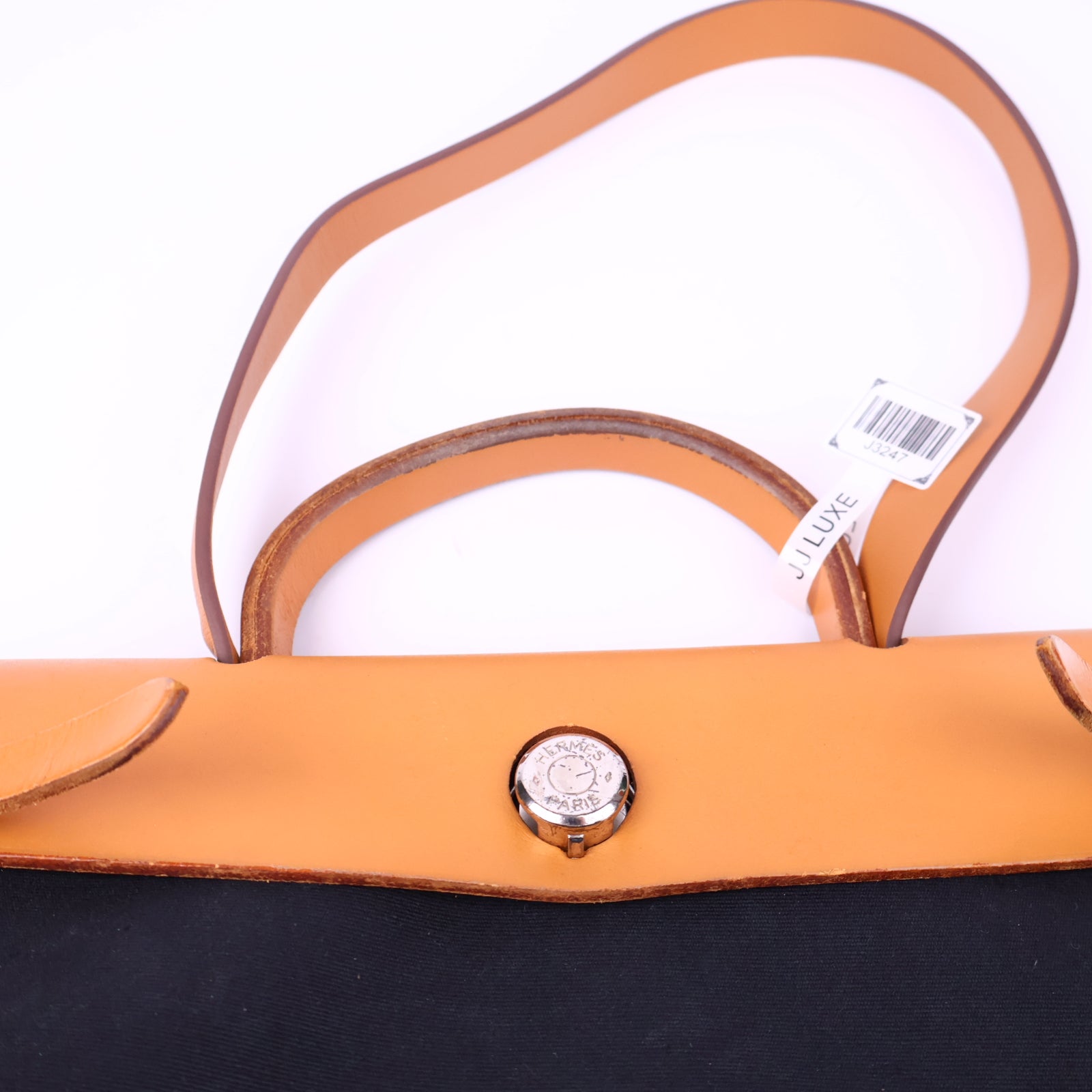 Hermes Herbag Zip Leather and Toile 31 Black Shoulder Bag J3247 | Pre-Owned Like New Black Leather