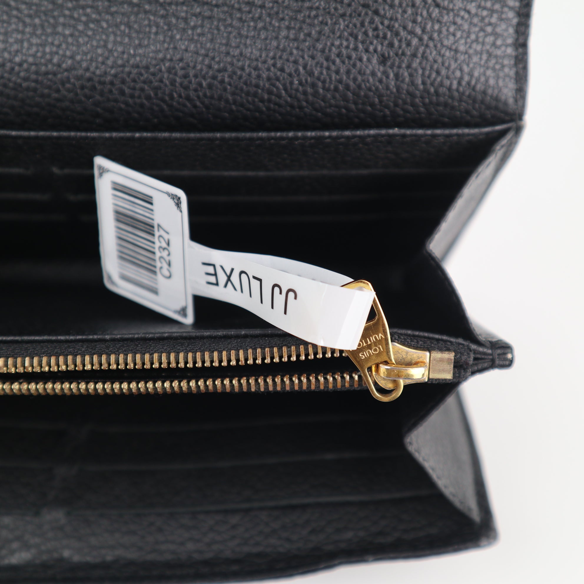 C2327 Louis Vuitton Wallet Monogram Empreinte Leather Sarah Wallet | Pre-Owned Very Good Brown Monogram Canvas, Leather
