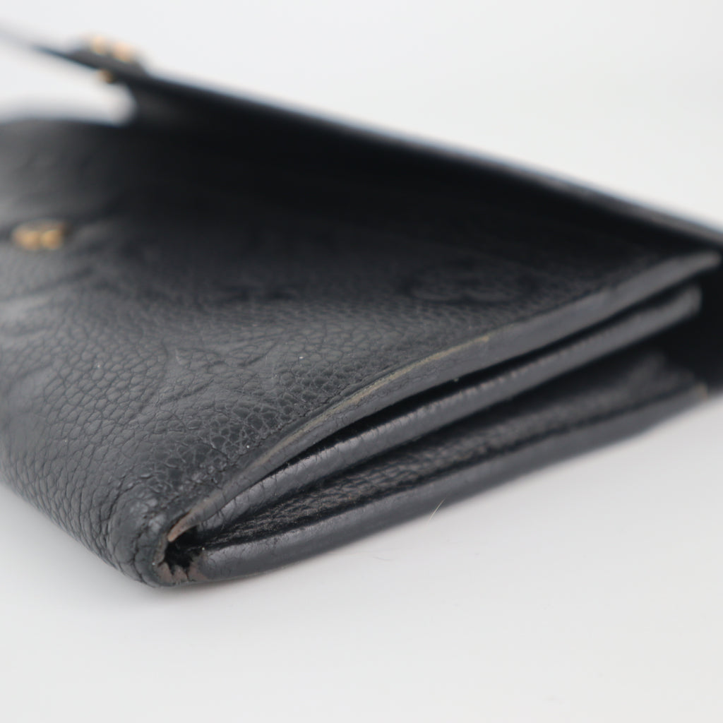 C2327 Louis Vuitton Wallet Monogram Empreinte Leather Sarah Wallet | Pre-Owned Very Good Brown Monogram Canvas, Leather