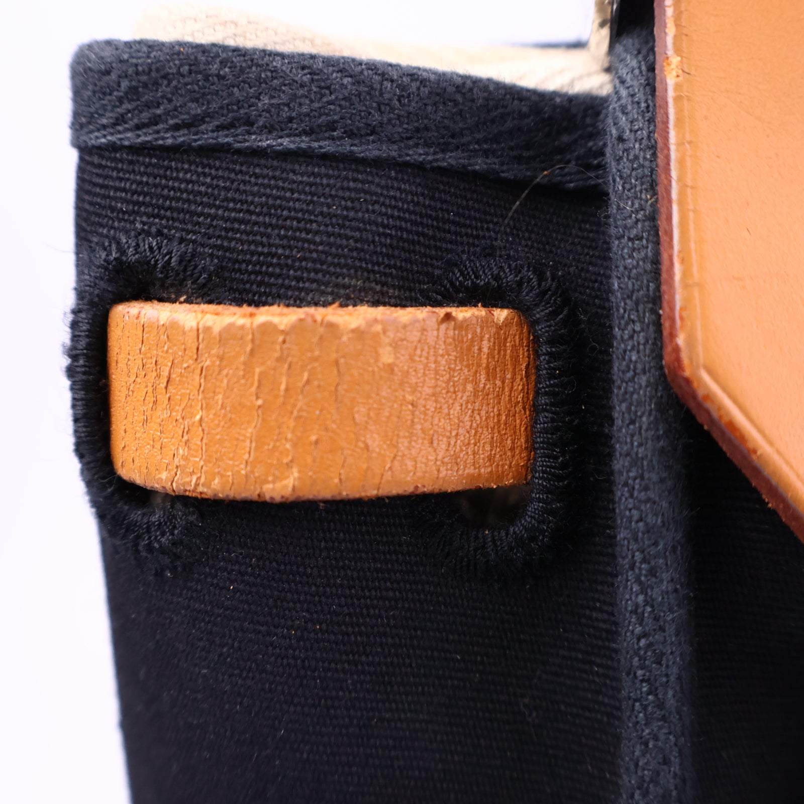 Hermes Herbag Zip Leather and Toile 31 Black Shoulder Bag J3247 | Pre-Owned Like New Black Leather