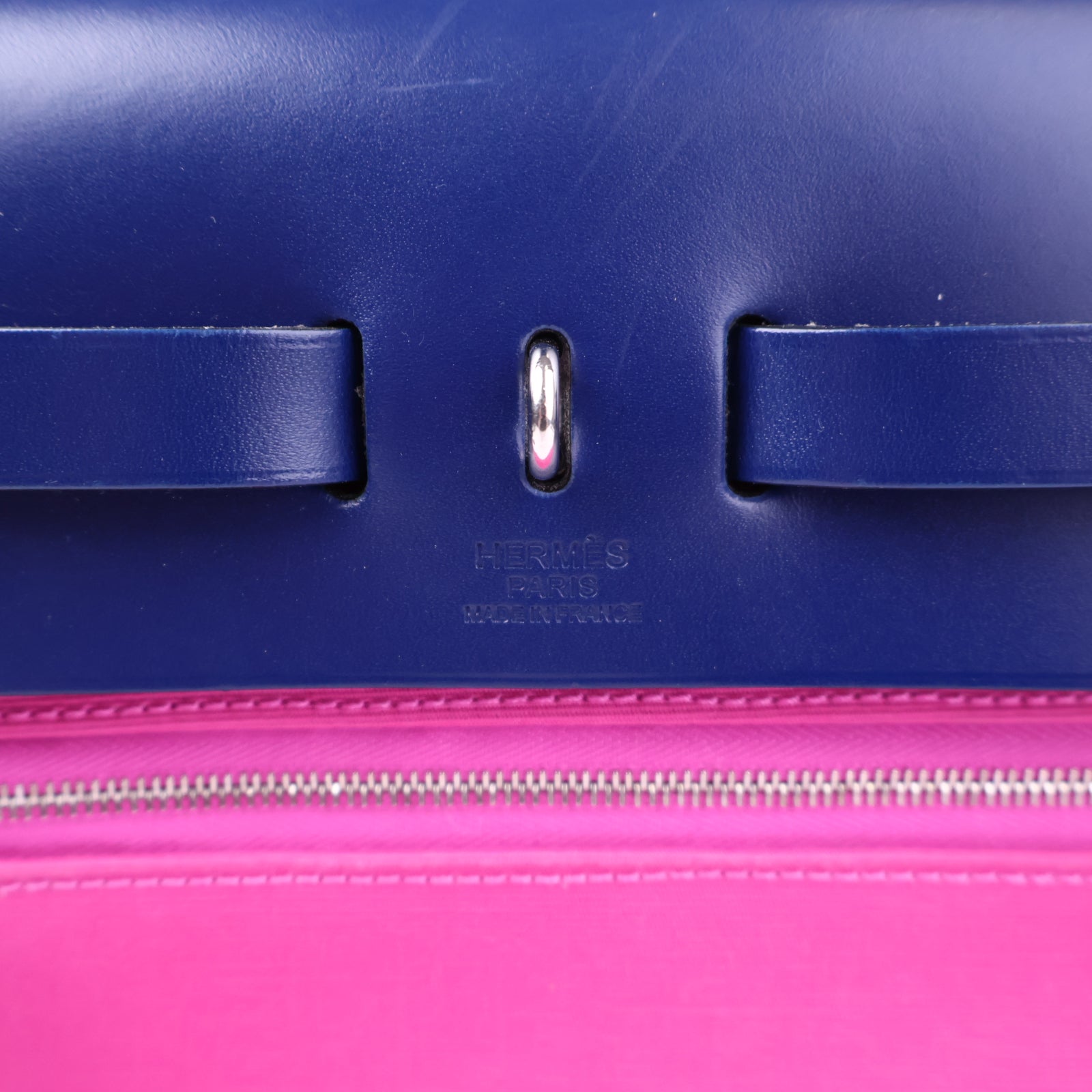 Hermes Herbag Zip Leather and Toile 31 Shoulder Bag J3246 | Pre-Owned Like New Leather