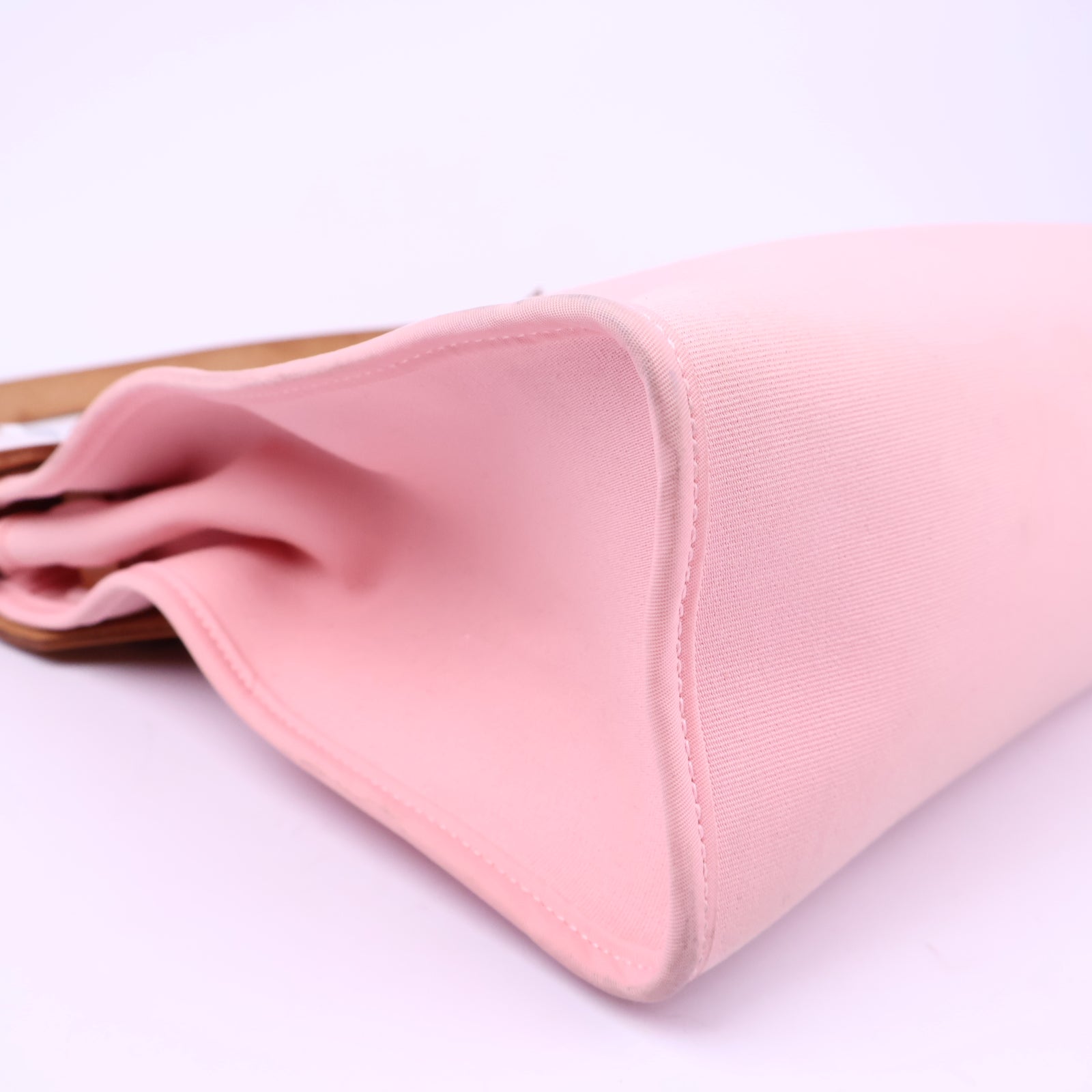 Hermes Herbag Zip Leather and Toile 31 Pink Shoulder Bag J3330 | Pre-Owned Like New Pink Leather