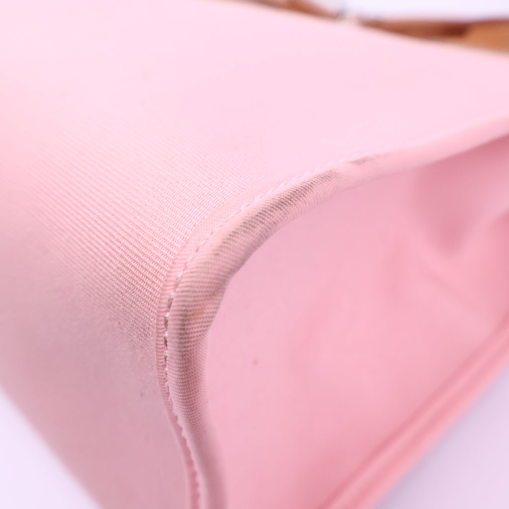 Hermes Herbag Zip Leather and Toile 31 Pink Shoulder Bag J3330 | Pre-Owned Like New Pink Leather