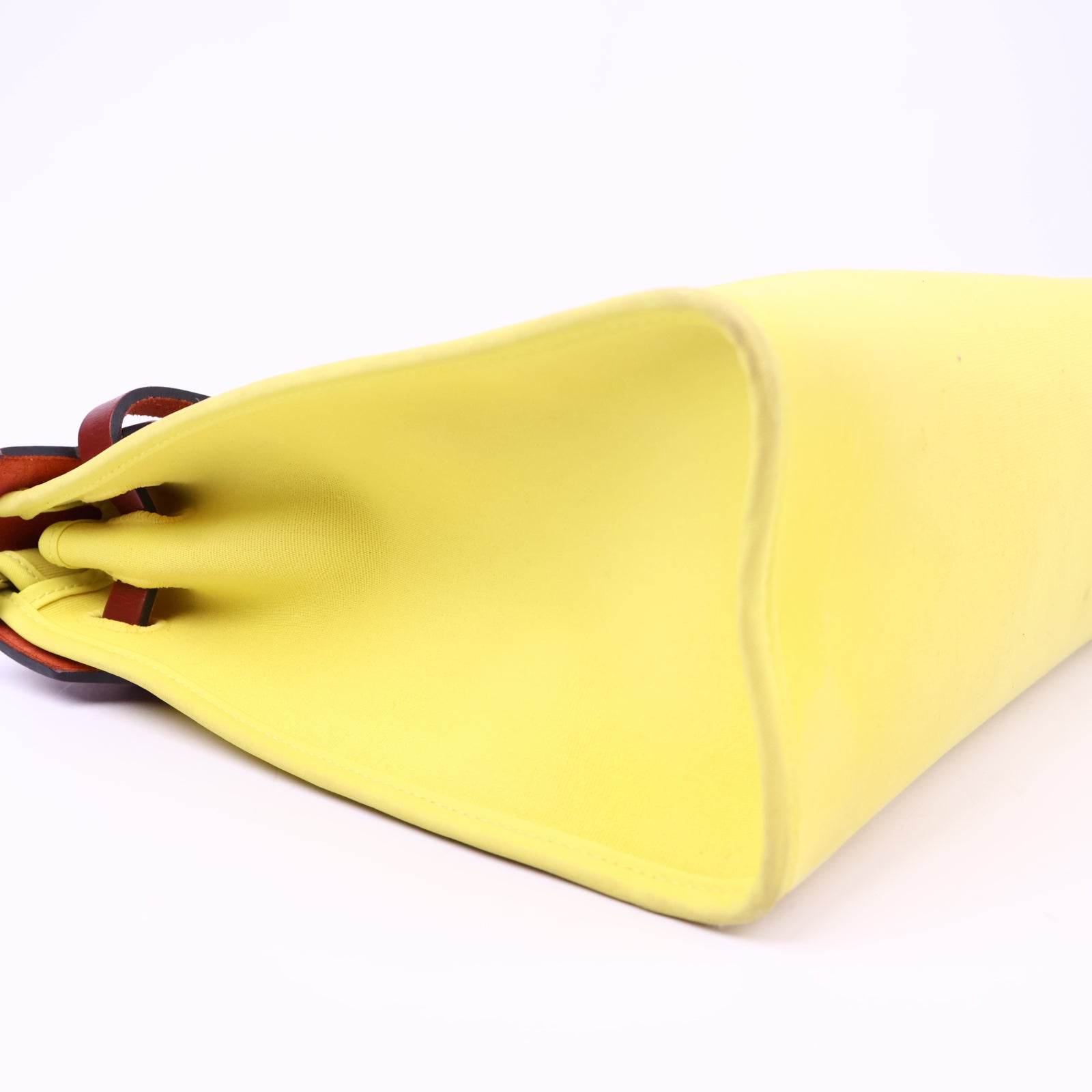 Hermes Herbag Zip Leather and Toile 31 Yellow Shoulder Bag J3331 | Pre-Owned Like New Leather