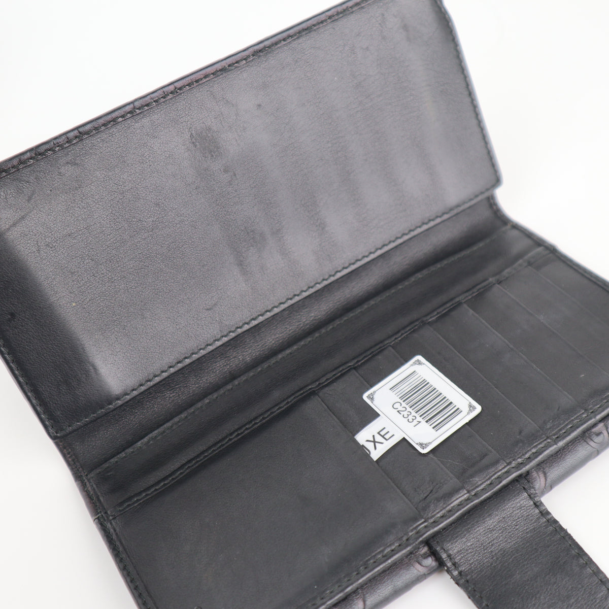 C2331 Gucci Wallet Black Guccissima Leather Long Wallet | Pre-Owned Good Black GG Monogram Leather