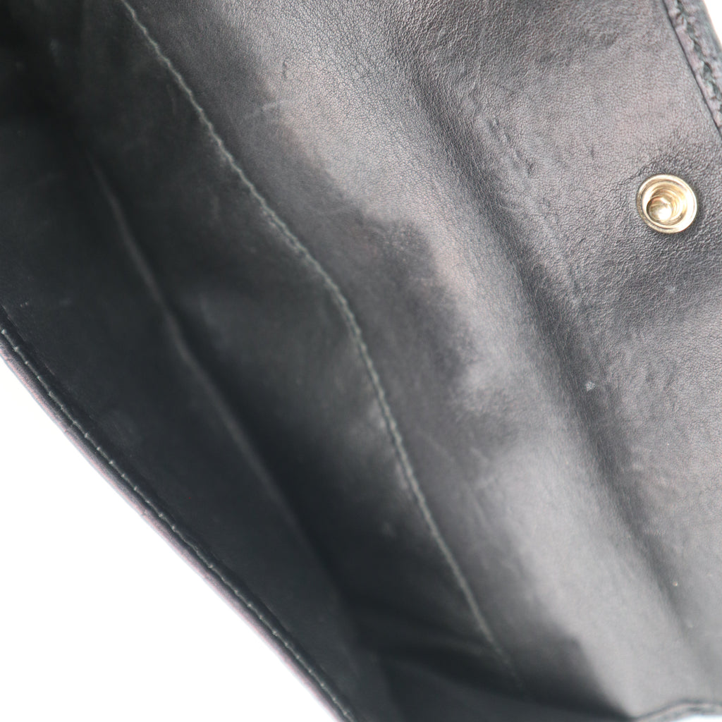C2331 Gucci Wallet Black Guccissima Leather Long Wallet | Pre-Owned Good Black GG Monogram Leather