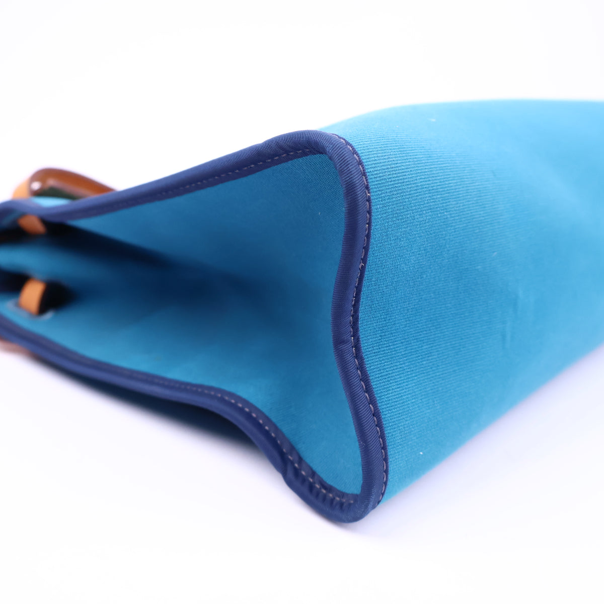 Hermes Herbag Zip Leather and Toile 31 Blue Shoulder Bag J3249 | Pre-Owned Like New Blue Leather