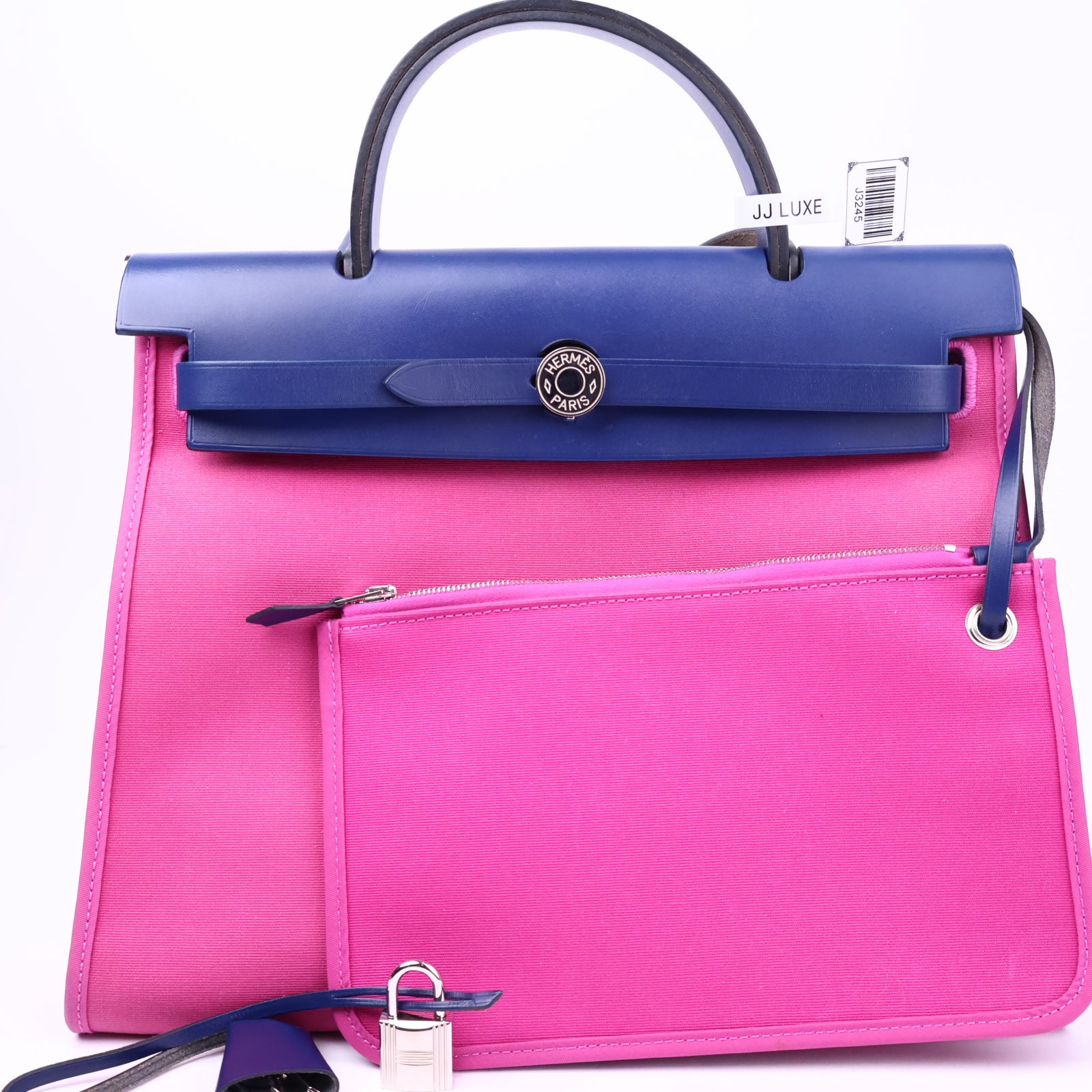 Hermes Herbag Zip Leather and Toile 31 Shoulder Bag J3245 | Pre-Owned Like New Leather