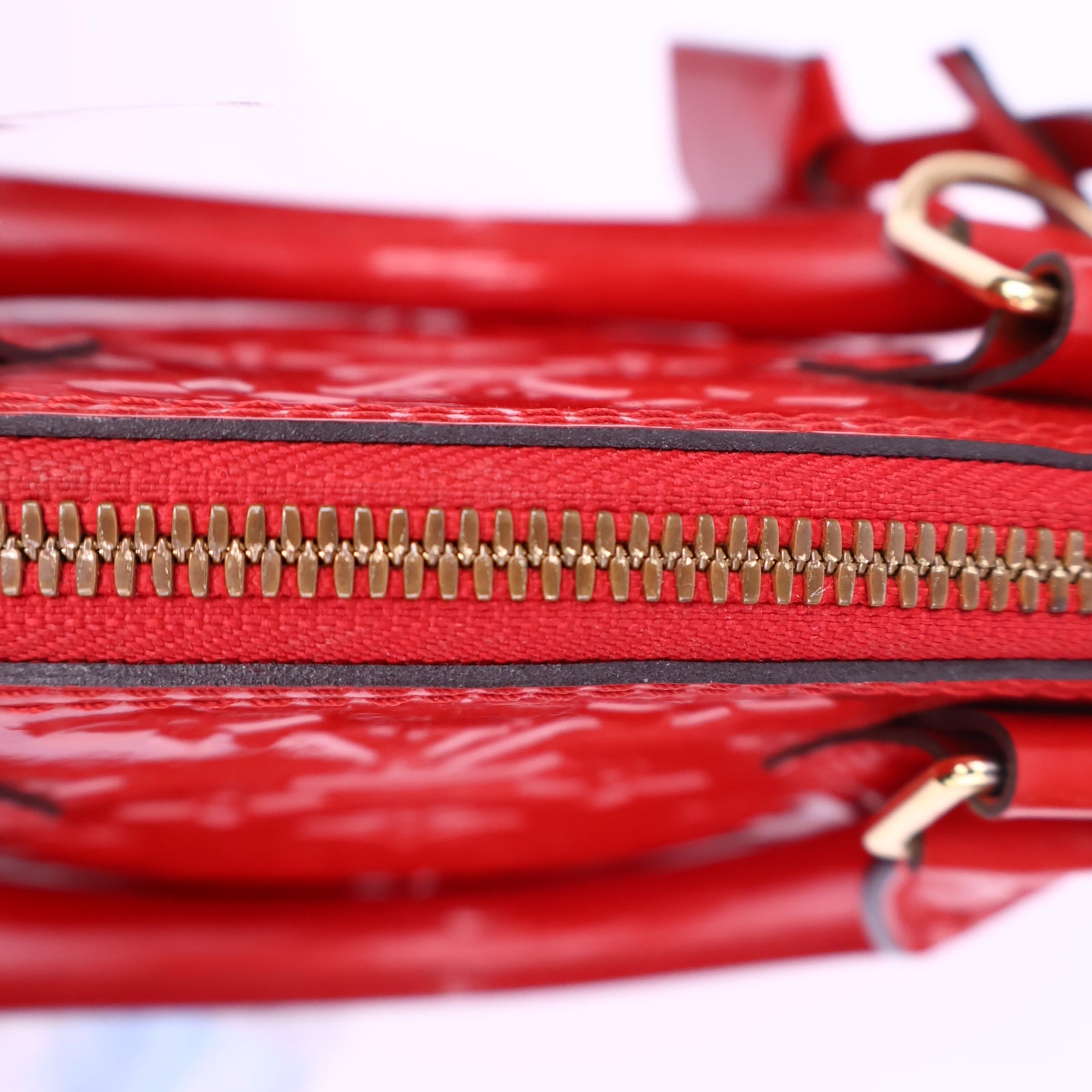 Louis Vuitton Vernis Leather Alma BB, Red Top Handle Bag J3237 | Pre-Owned Like New Red Vernis Vernis leather