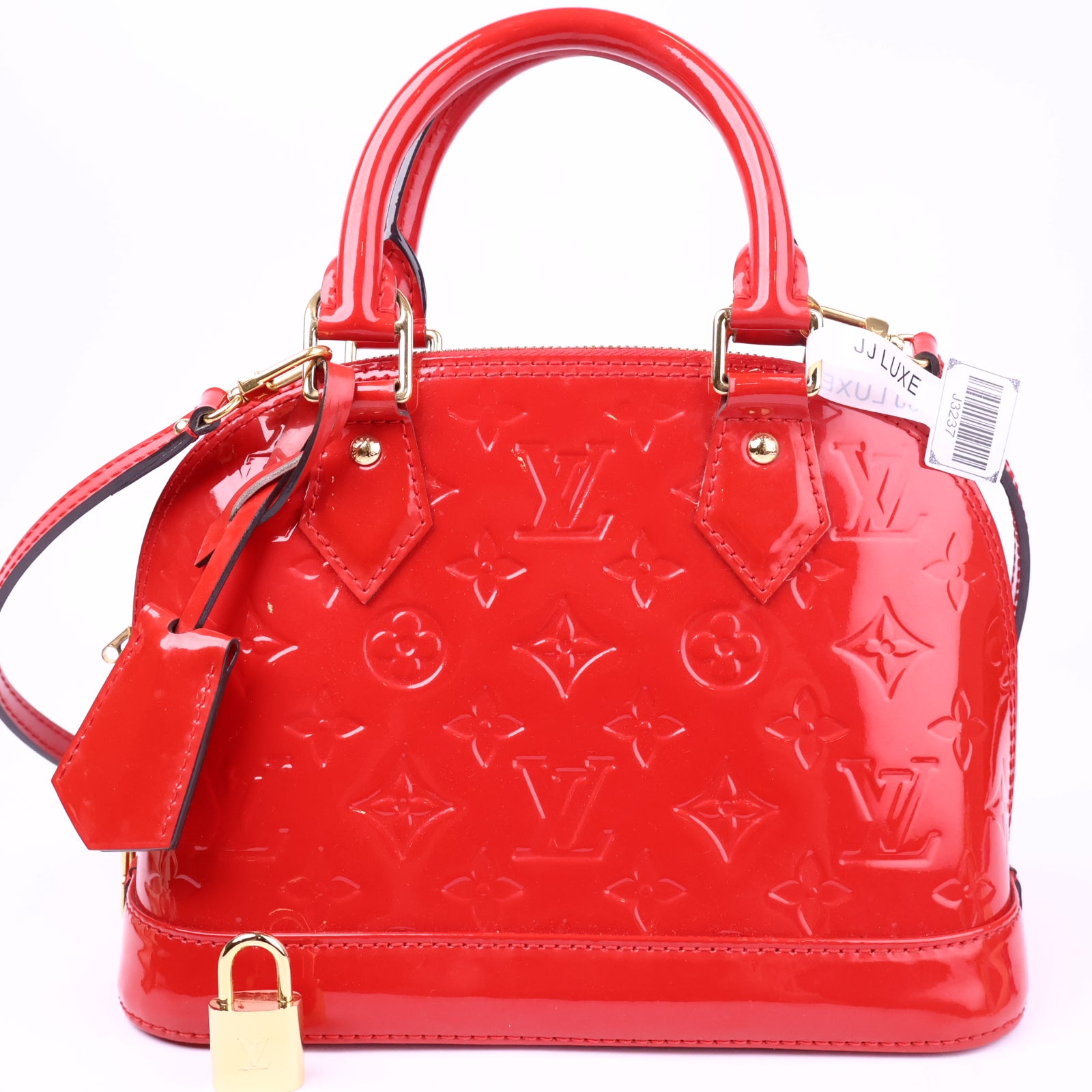 Louis Vuitton Vernis Leather Alma BB, Red Top Handle Bag J3237 | Pre-Owned Like New Red Vernis Vernis leather