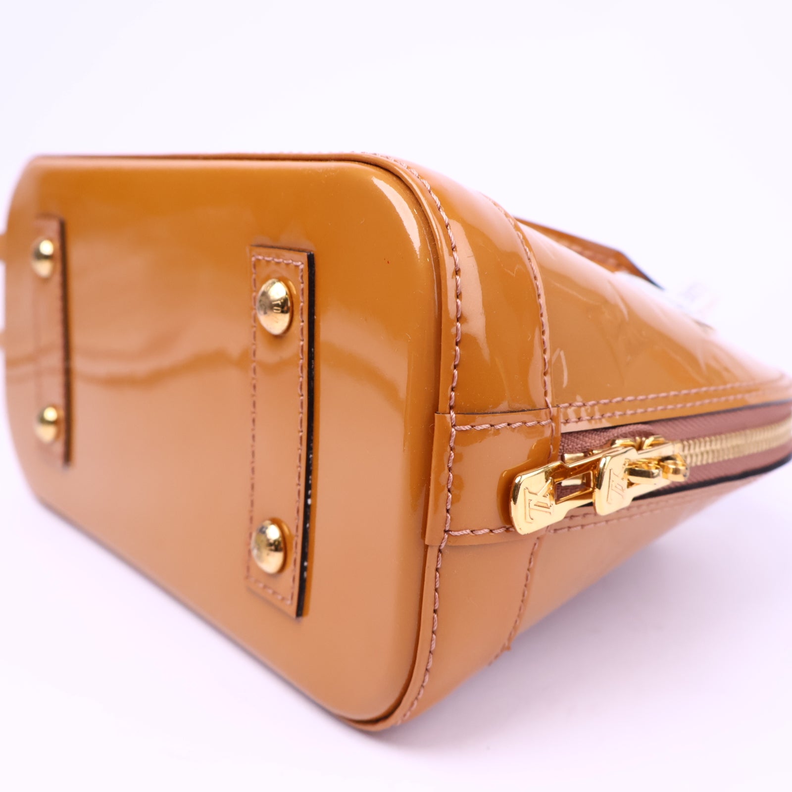 Louis Vuitton Vernis Leather Alma BB, Brown Top Handle Bag J3238 | Pre-Owned Like New Brown Vernis Vernis leather