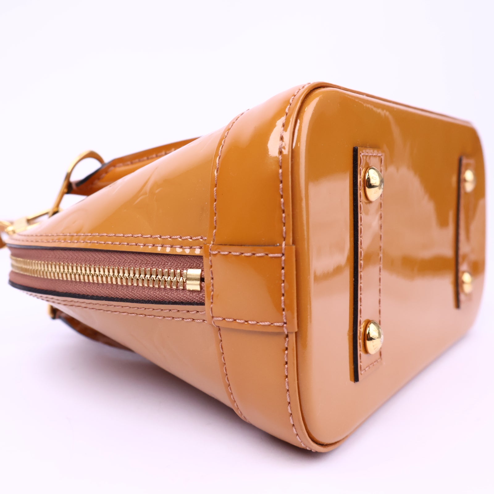 Louis Vuitton Vernis Leather Alma BB, Brown Top Handle Bag J3238 | Pre-Owned Like New Brown Vernis Vernis leather